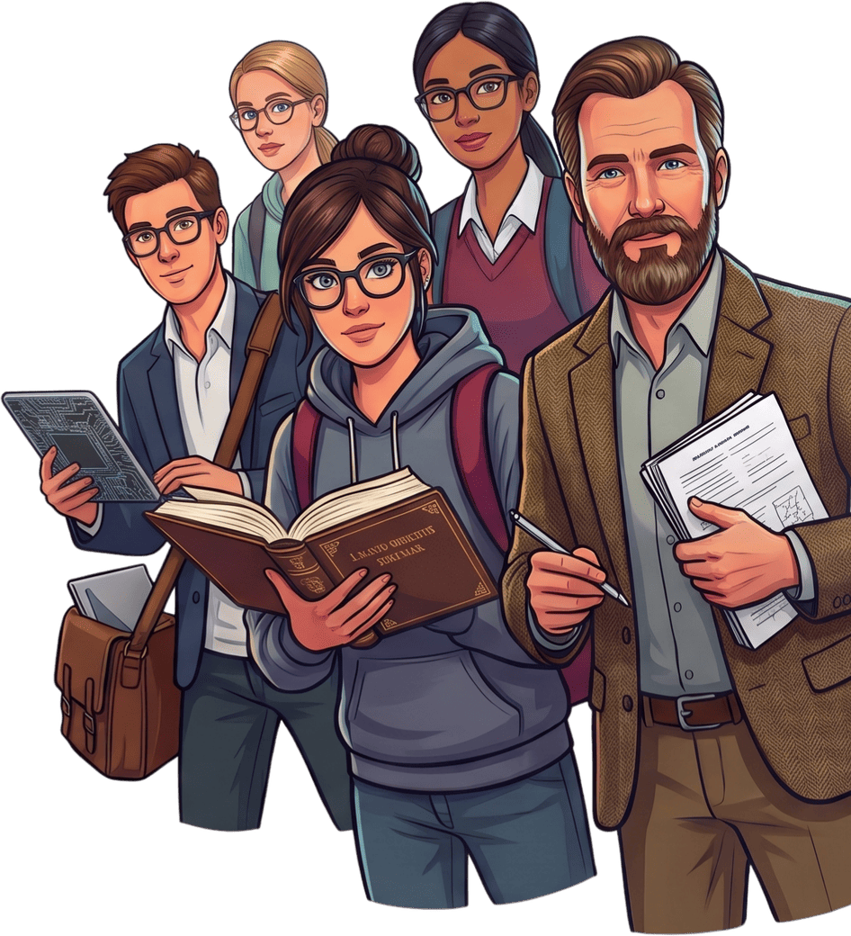 Kitap, tablet ve worksheet'lerle çalışan öğrenci ve öğretmen grubu